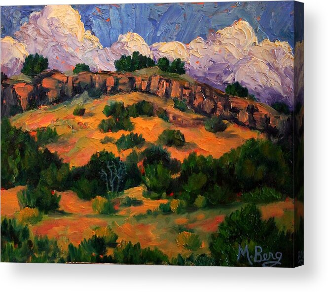 Landscape Acrylic Print featuring the painting Approaching Storm by Marian Berg