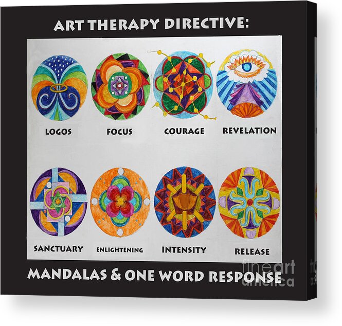 Mandala Acrylic Print featuring the painting Art Therapy Directive Mandala by Anne Cameron Cutri