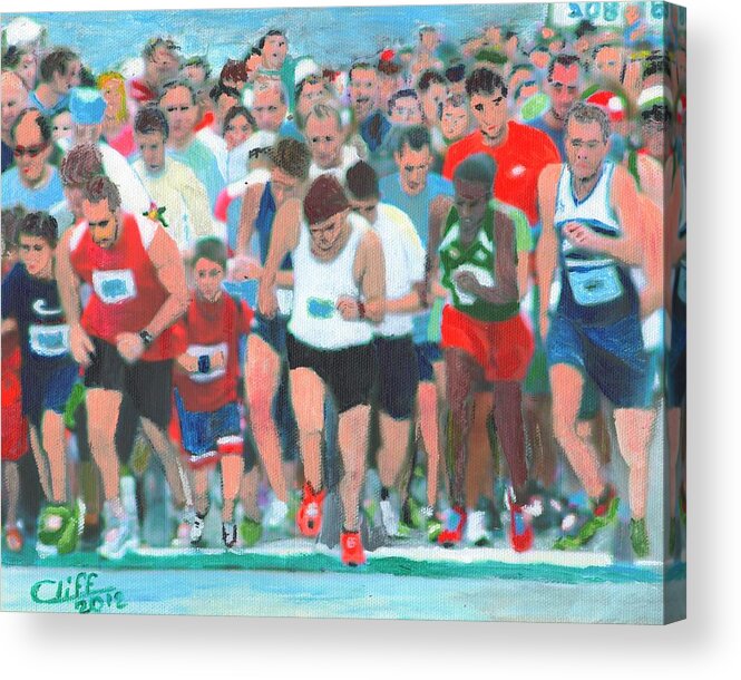 Painting Acrylic Print featuring the painting Ashland Half Marathon by Cliff Wilson