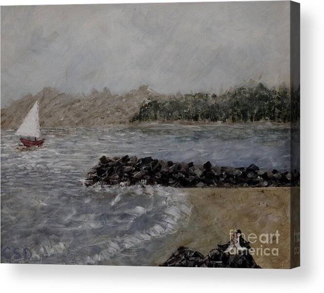 Plein Air Acrylic Print featuring the painting August in Maine by Carol DENMARK