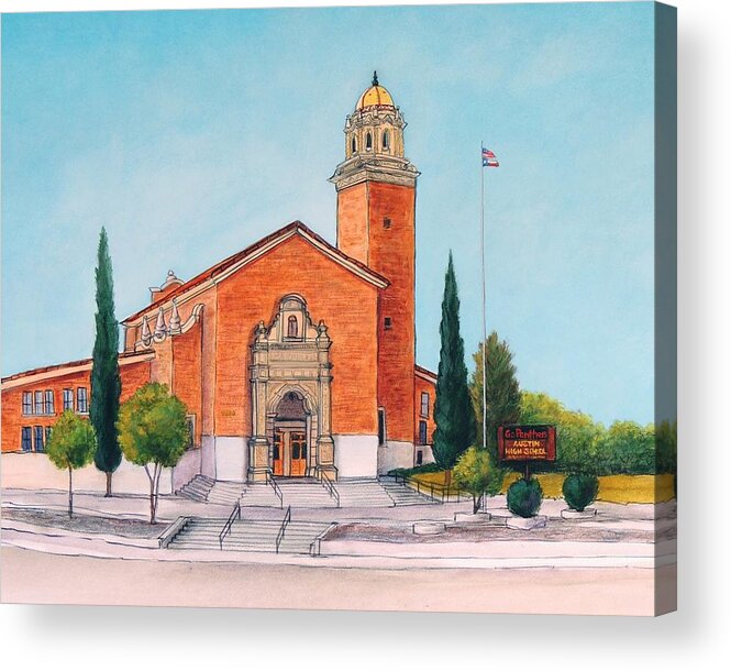 El Paso Acrylic Print featuring the painting Austin High School by Candy Mayer