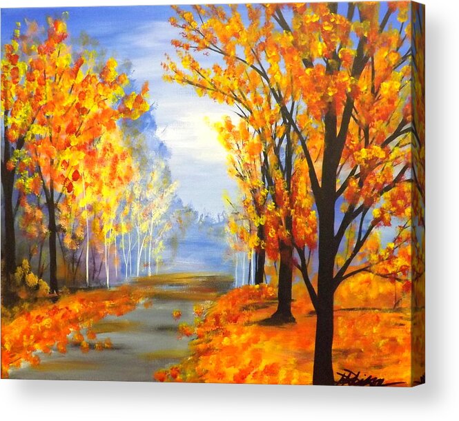Autumn Acrylic Print featuring the painting Autumn Trail by Darren Robinson