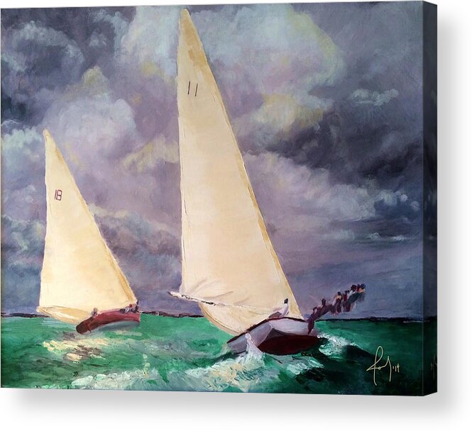 Boat Paintings Acrylic Print featuring the painting Bahamas I by Josef Kelly