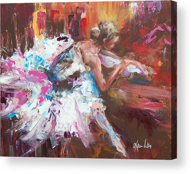 Ballet Acrylic Print featuring the painting Ballet by Karen Ahuja