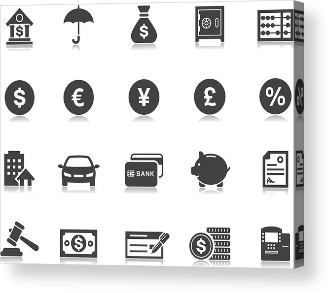 Corporate Business Acrylic Print featuring the drawing Banking & Finance icons | Pictoria series by Runeer