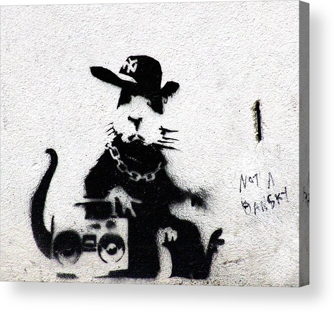 London Acrylic Print featuring the photograph Banksy Boombox by A Rey