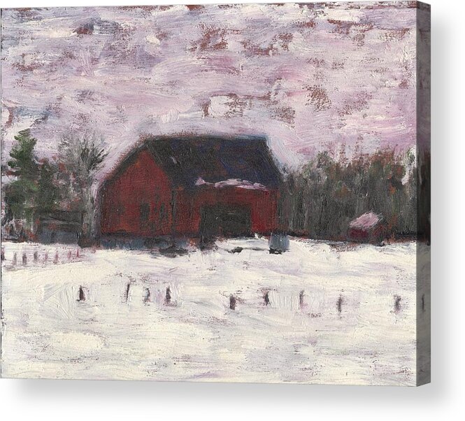Barn Acrylic Print featuring the painting Barn at Myles Acres by David Dossett