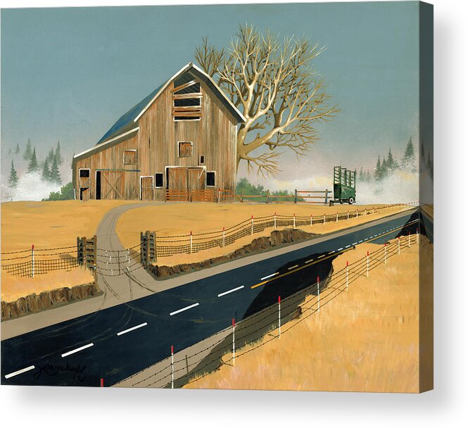 Barn Acrylic Print featuring the painting Barn by John Wyckoff