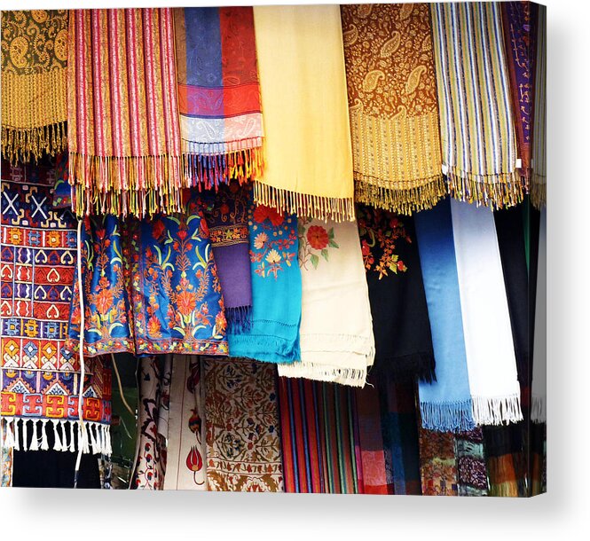 Israel Trip Acrylic Print featuring the photograph Bazaar Colors by Carl Sheffer