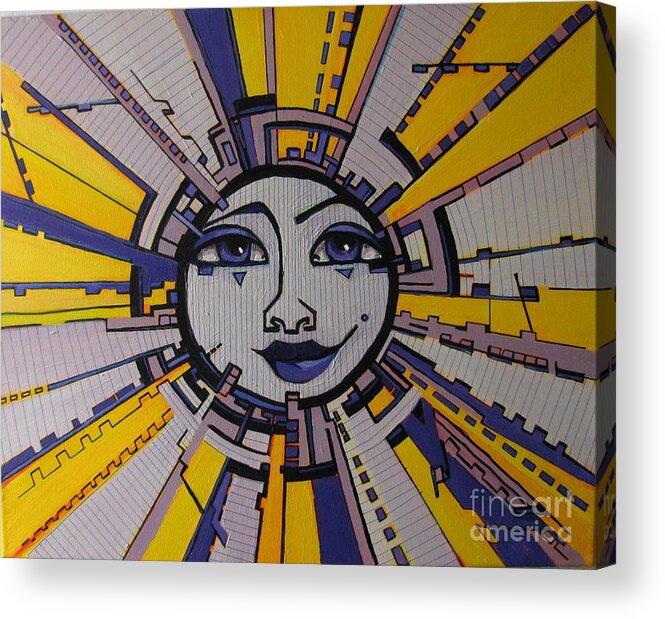 Sun Acrylic Print featuring the painting Bazinga - Sun by Grace Liberator