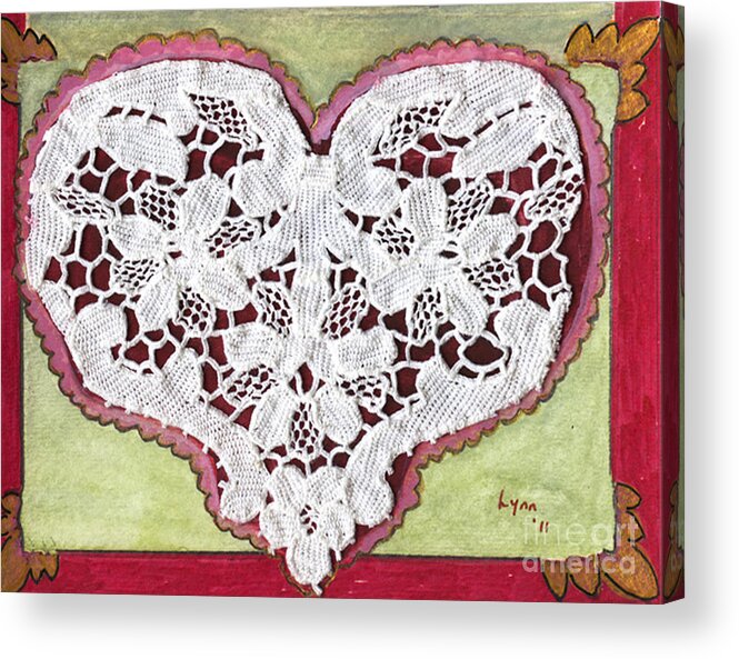 Valentine Acrylic Print featuring the painting Be My Valentine by AFineLyne