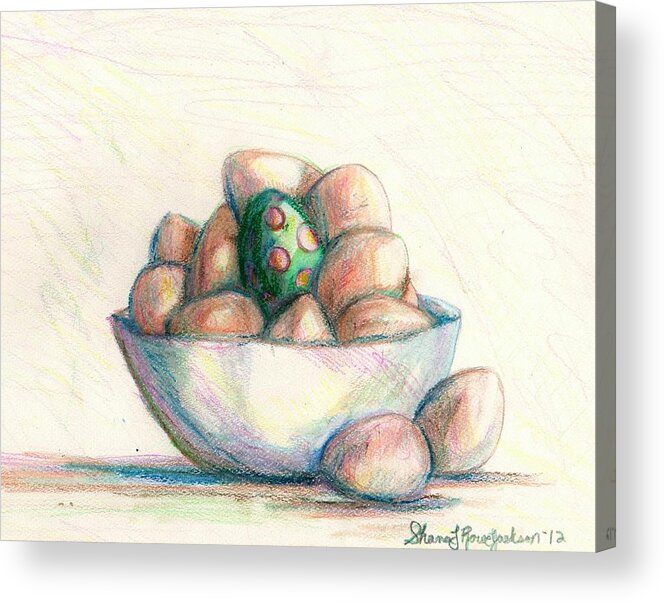 Eggs Acrylic Print featuring the drawing Be Yourself by Shana Rowe Jackson