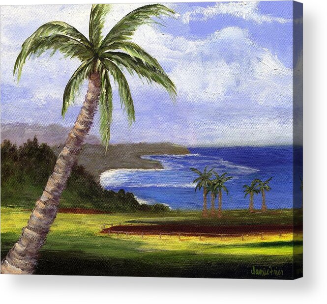 Palm Tree Acrylic Print featuring the painting Beautiful Kauai by Jamie Frier