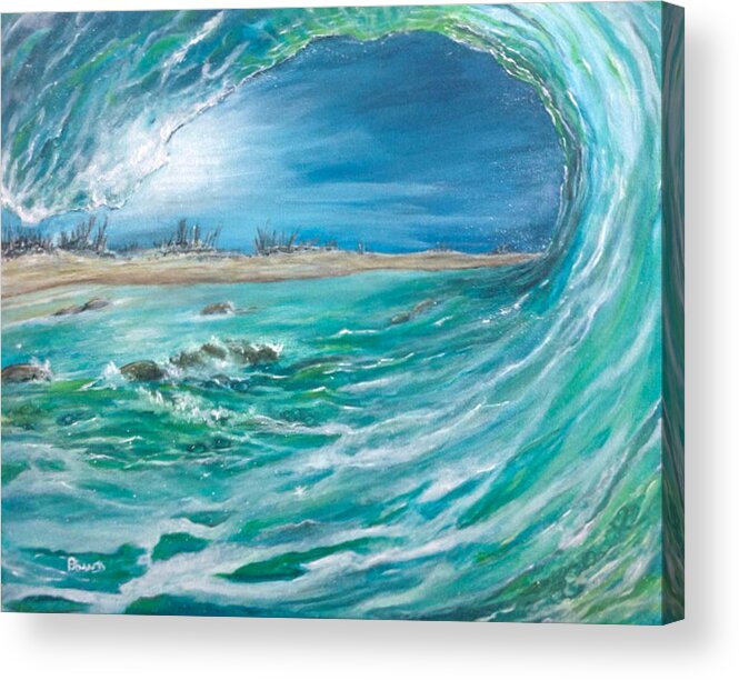 Wave Acrylic Print featuring the painting Before the Storm by Dawn Harrell