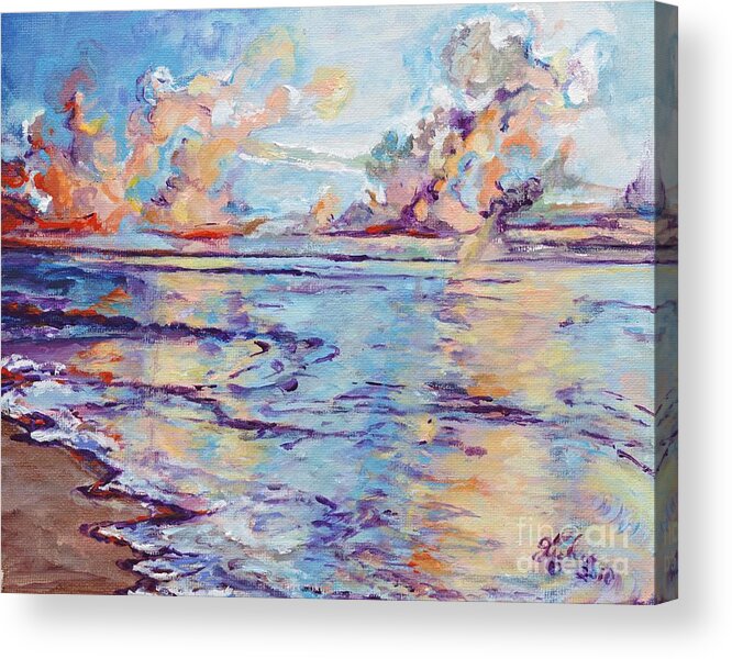Ocean Acrylic Print featuring the painting Being There by Helena Bebirian