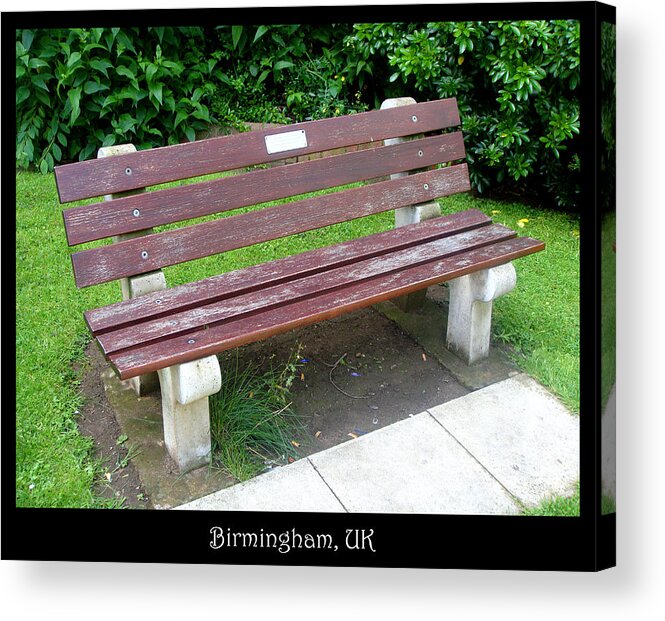 Bench Acrylic Print featuring the photograph Bench 13 by Roberto Alamino