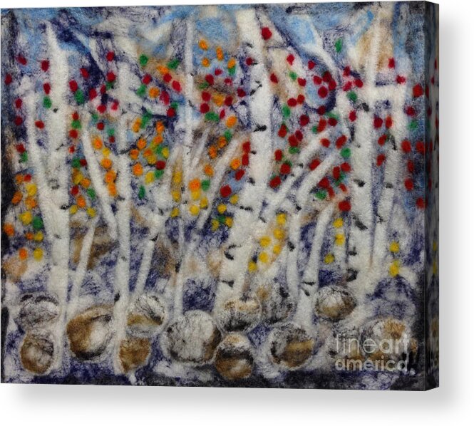 Birch Trees Acrylic Print featuring the painting Birch Trees 1 by Heather Hennick