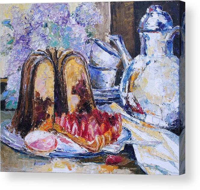 Still Life Acrylic Print featuring the painting Birthday by Barbara Pommerenke