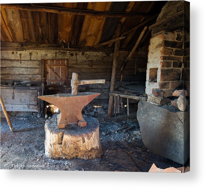 Blacksmiths Tools Acrylic Print featuring the photograph Blacksmiths tools by Torbjorn Swenelius