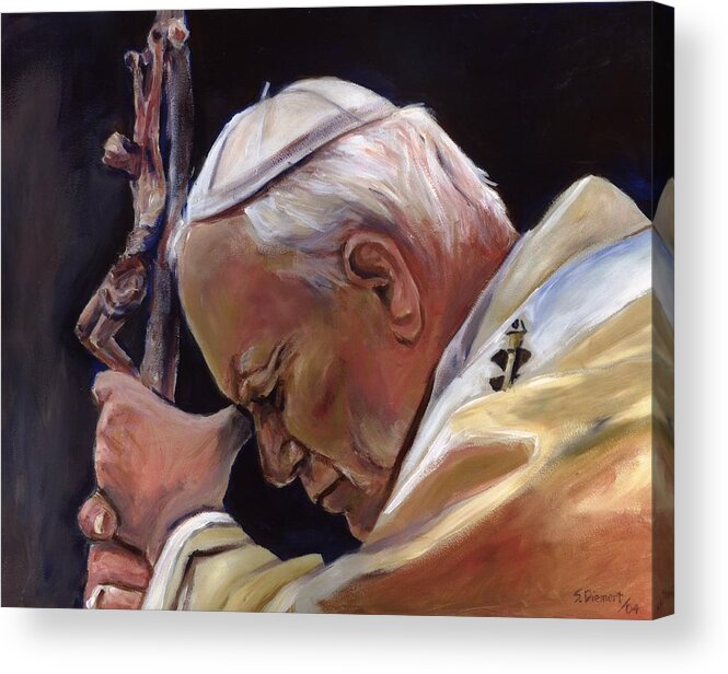 Blessed Pope John Paul Ii Acrylic Print featuring the painting Blessed Pope John Paul II Image 2 by Sheila Diemert