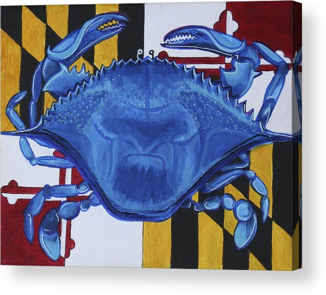 Maryland Acrylic Print featuring the painting Blue Crab by Kate Fortin