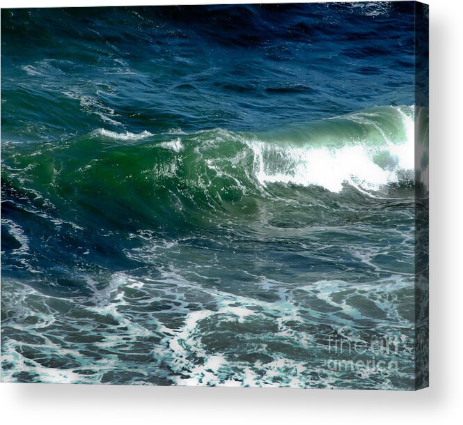 Artoffoxvox Acrylic Print featuring the photograph Blue Green Wave by Kristen Fox