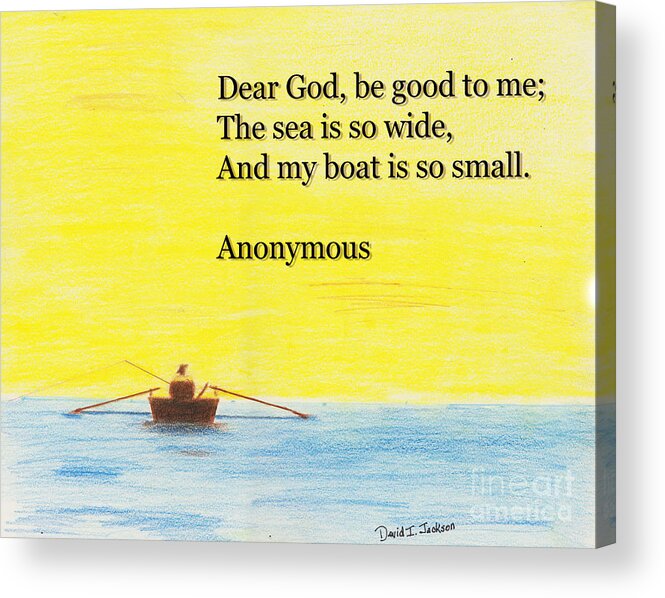 Seascape Acrylic Print featuring the pastel Breton Fisherman's Prayer by David Jackson