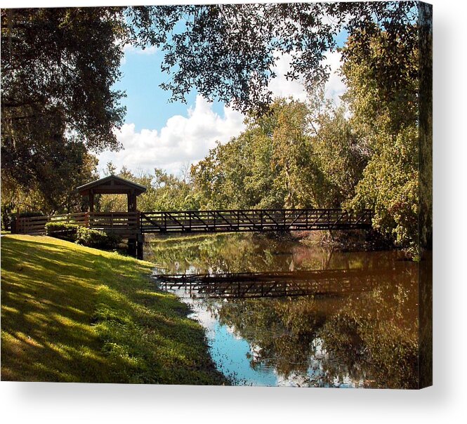 Sawgrass Acrylic Print featuring the photograph Bridge at Sawgrass Park by Ginny Schmidt
