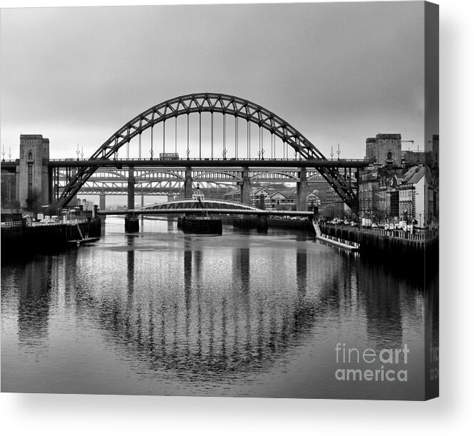 Tyne Bridge Acrylic Print featuring the photograph Bridges Over the River Tyne by Lynn Bolt