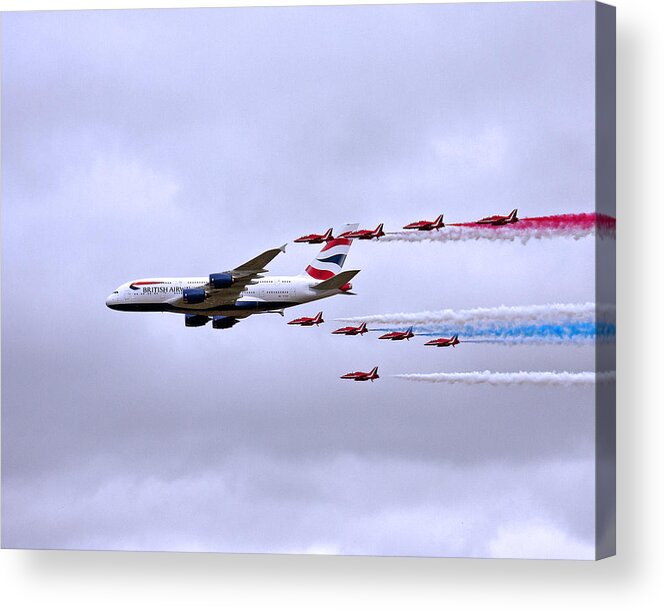 British Airways Acrylic Print featuring the photograph British Airways A380-841 by Paul Scoullar