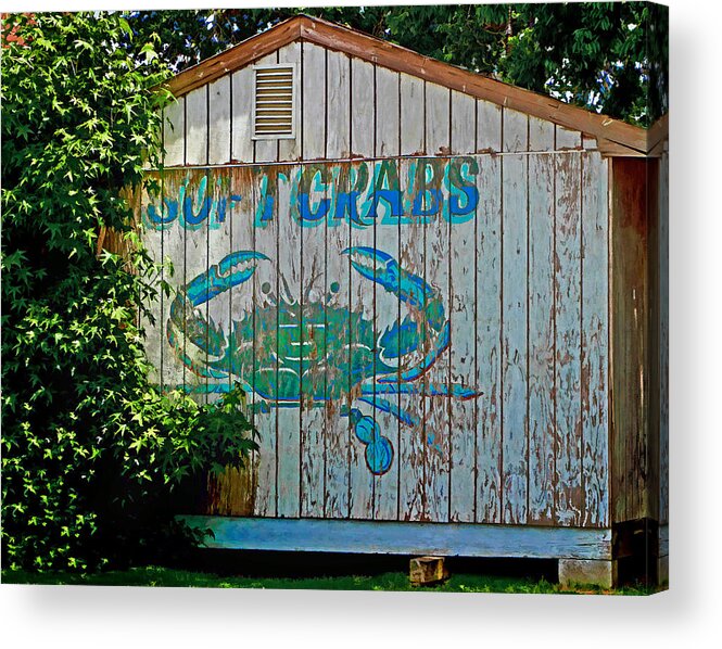 Crab.crabs Acrylic Print featuring the photograph Buckroe Crab Shack by Jerry Gammon