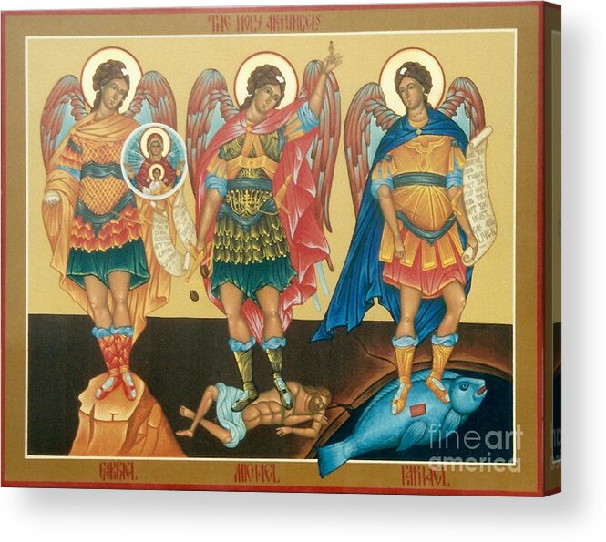 Icon Acrylic Print featuring the painting Byzantine Icon by Archangelus Gallery