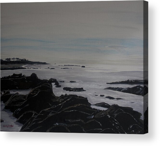Low Tide Acrylic Print featuring the painting Cambria Tidal Pools by Ian Donley
