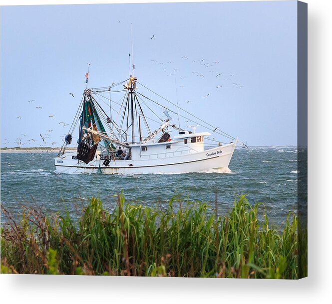 Shrimp Boat Acrylic Print featuring the photograph Carolina Girls Shrimp Boat by Patricia Schaefer