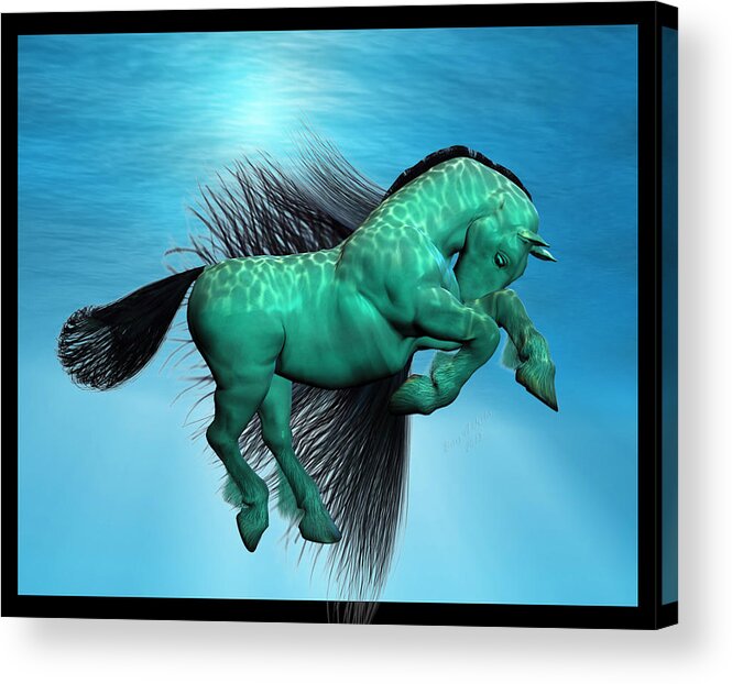 Horse Acrylic Print featuring the digital art Carousel X by Betsy Knapp