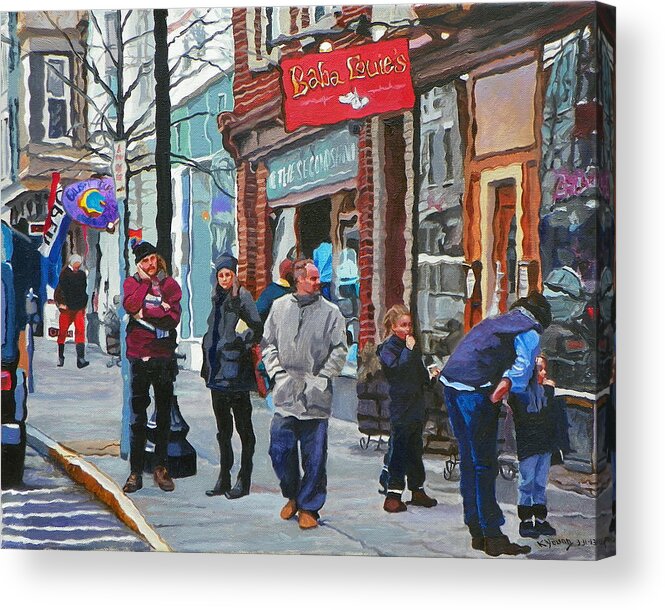 Warren Street Acrylic Print featuring the painting Casual Observer by Kenneth Young