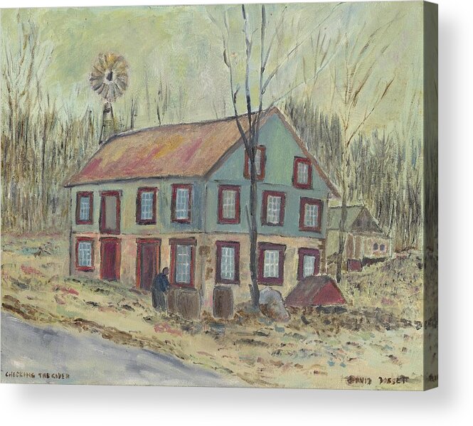 Pennsylvania Acrylic Print featuring the painting Checking the Cider by David Dossett