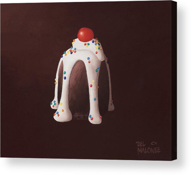 Chocolate Truffles Acrylic Print featuring the painting Chocolate Party by Del Malonee