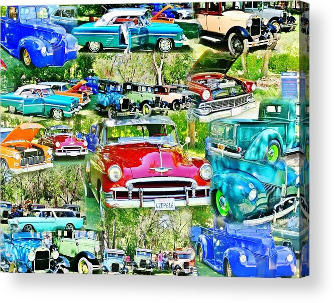 Classics Acrylic Print featuring the photograph Classic Car Collage by Marilyn Diaz