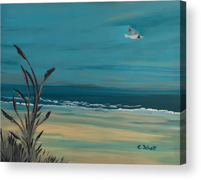Sky Acrylic Print featuring the painting Clear Skies by Christina Schott