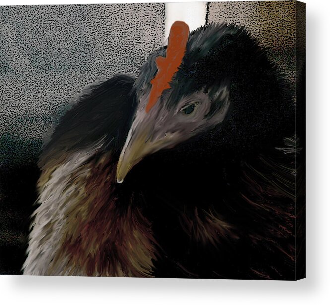 Chicken Acrylic Print featuring the digital art Cluck by Lesa Fine