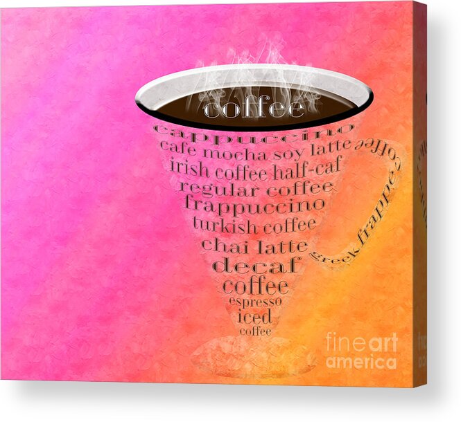 Coffee Acrylic Print featuring the digital art Coffee Cup The Jetsons Sorbet by Andee Design