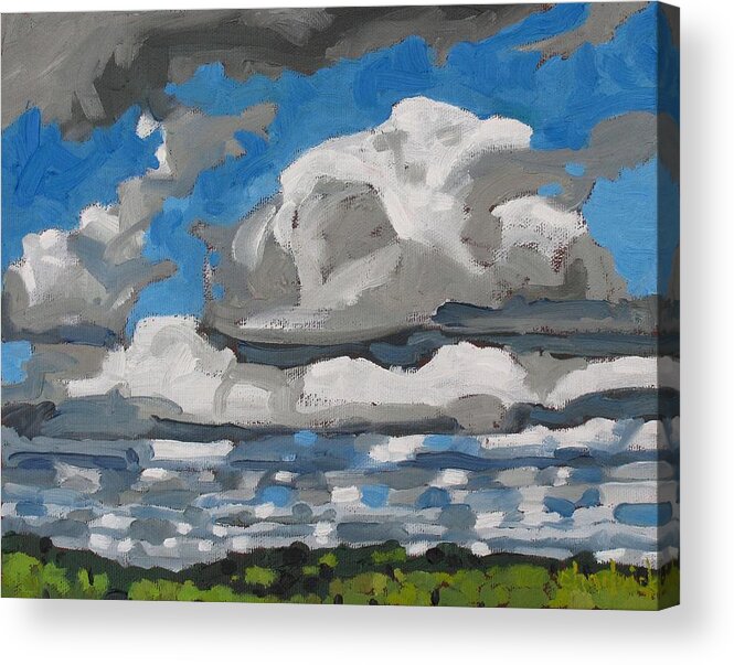 Chadwick Acrylic Print featuring the painting Cold Air Mass Cumulus by Phil Chadwick