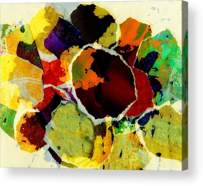 Abstract Acrylic Print featuring the digital art Collage Art Torn Paper by Ann Powell