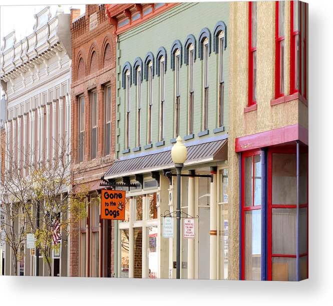 Shops Acrylic Print featuring the photograph Colorful Shops Quaint Street Scene by Ann Powell