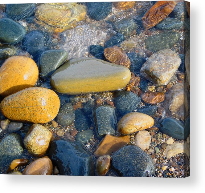 Rocks Acrylic Print featuring the photograph Colorful Shore Rocks by Mary Bedy