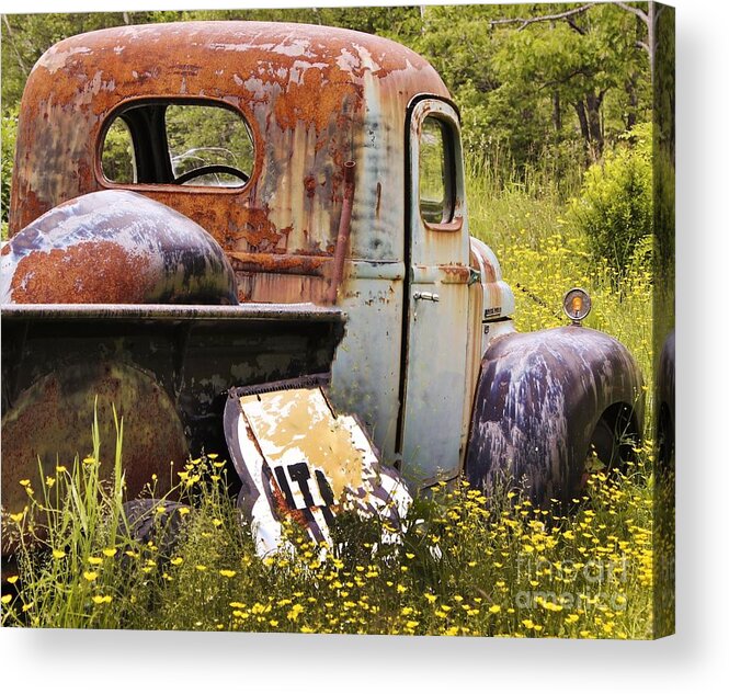 Antique Truck Acrylic Print featuring the photograph Colorful Truck by Karin Pinkham