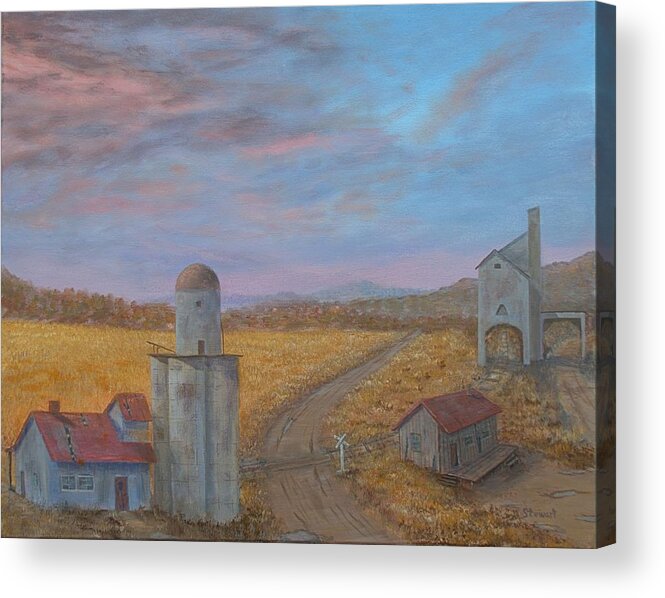 Landscape Acrylic Print featuring the painting Corporate Farmers' Legacy by William Stewart