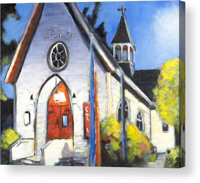Church Acrylic Print featuring the painting Corvallis Arts Center by Mike Bergen