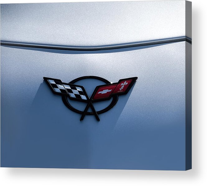 Chevrolet Acrylic Print featuring the digital art Corvette C5 Badge by Douglas Pittman